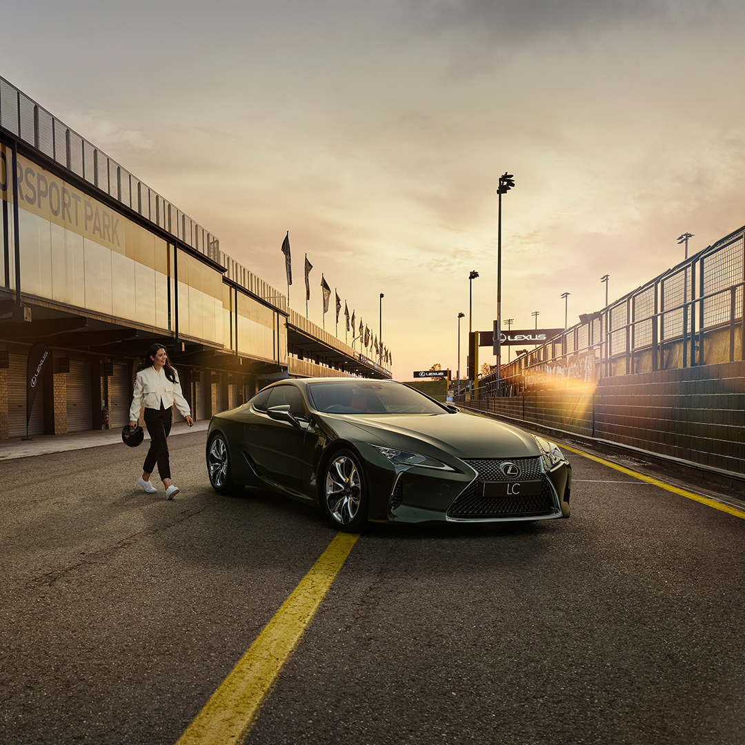 A Lexus vehicle on a race track