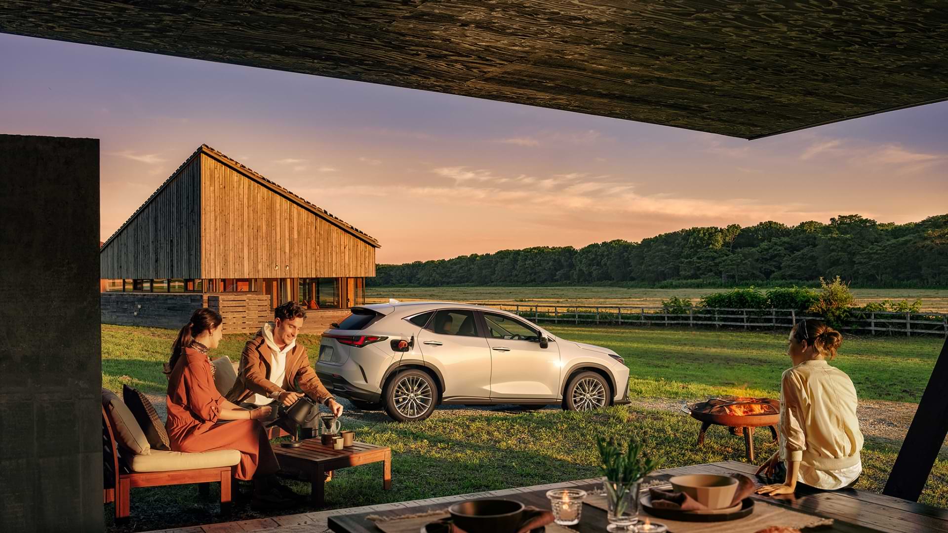 Charging NX in a field.